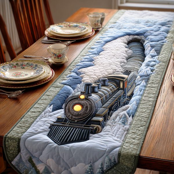 Holiday Train Quilted Table Runner