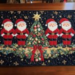 Holiday Santa Stroll Quilted Table Runner