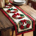 Holly Berry Wreath Quilted Table Runner