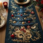 Holly Jolly Pine Quilted Table Runner