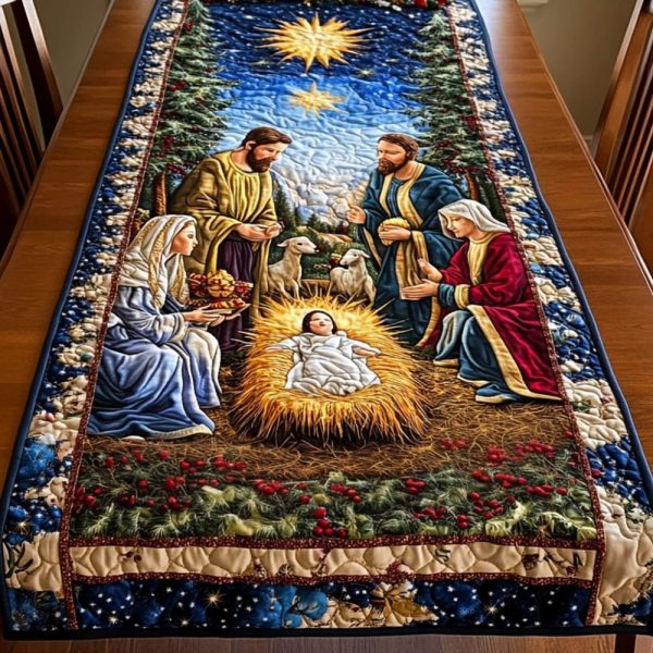 Holy Night Peace Quilted Table Runner