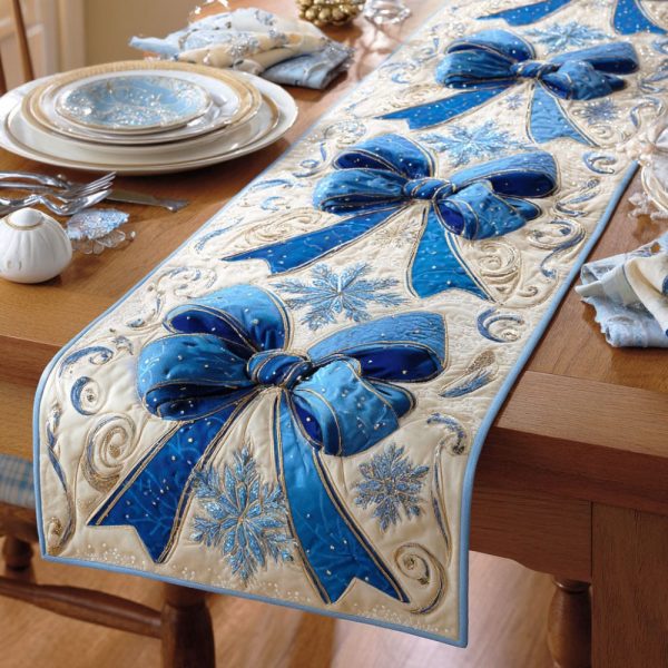 Icy Noel Spirit Quilted Table Runner