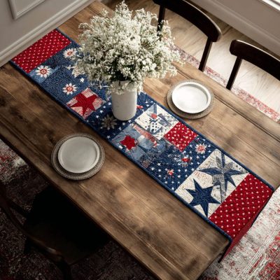 Independence Patches Quilted Table Runner