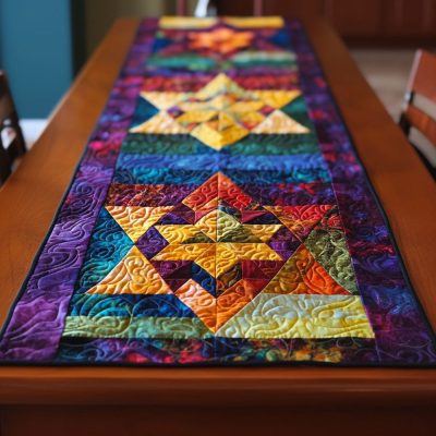 Infinite Starscape Quilted Table Runner
