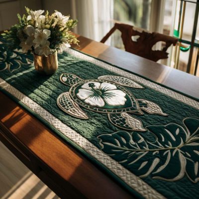 Island Turtle Quilted Table Runner
