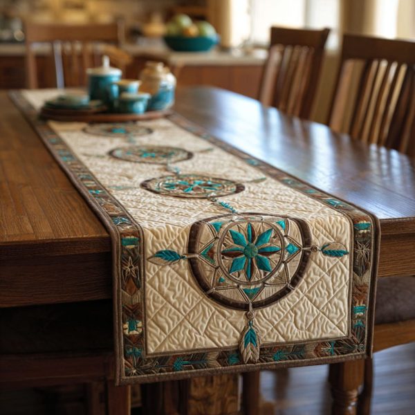 Ivory Compass Quilted Table Runner