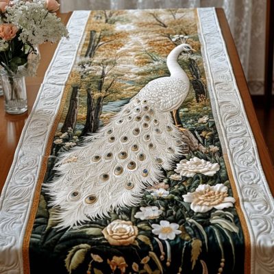 Ivory Elegance Quilted Table Runner