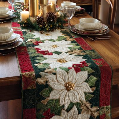 Ivory Elegance Quilted Table Runner
