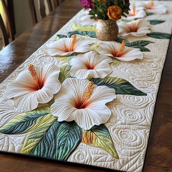 Ivory Serenity Quilted Table Runner
