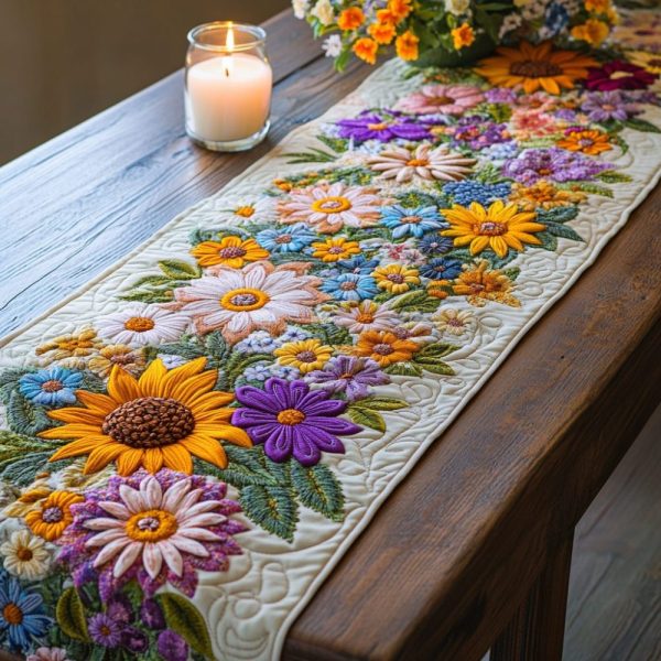 Joyful Petals Quilted Table Runner
