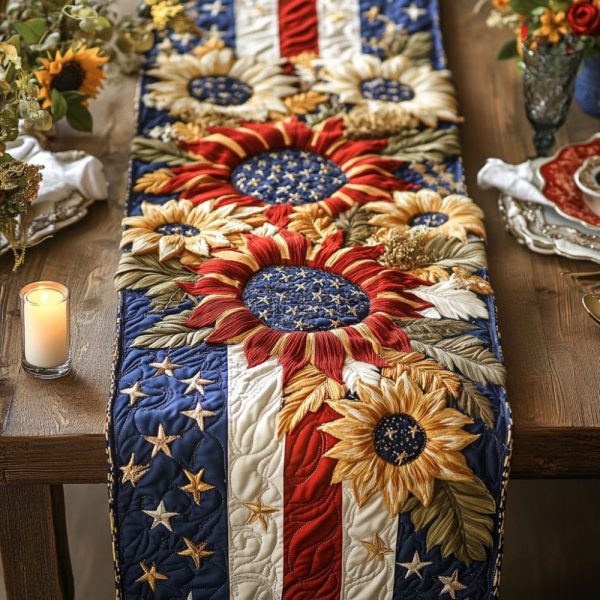 July Bloom Quilted Table Runner