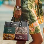 I Am Bold, Loved, Strong, Resilient - Personalized Leather Handbag Stb49A