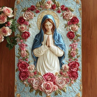 Lady In Blue Quilted Table Runner