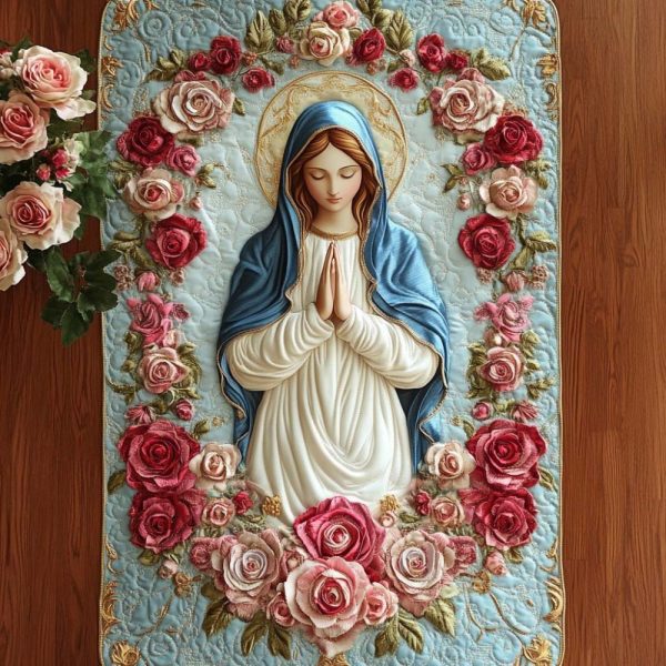 Lady In Blue Quilted Table Runner