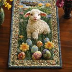 Lamb Of Easter Quilted Table Runner