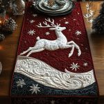 Leaping Reindeer Quilted Table Runner