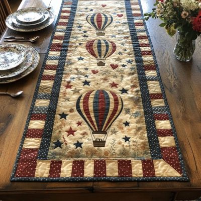 Liberty Balloons Quilted Table Runner