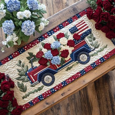 Liberty Wheels Quilted Table Runner