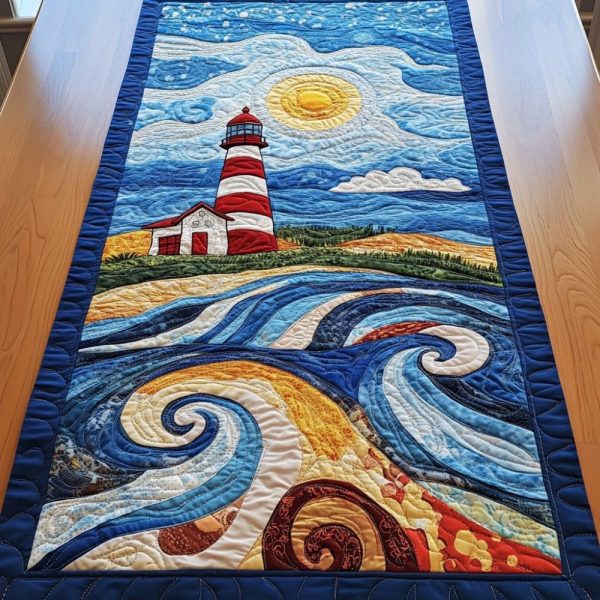 Lighthouse Horizon Quilted Table Runner