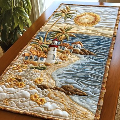 Lighthouse Path Quilted Table Runner