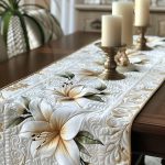 Lilies Charm Quilted Table Runner