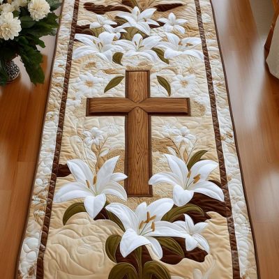 Lily Devotion Quilted Table Runner