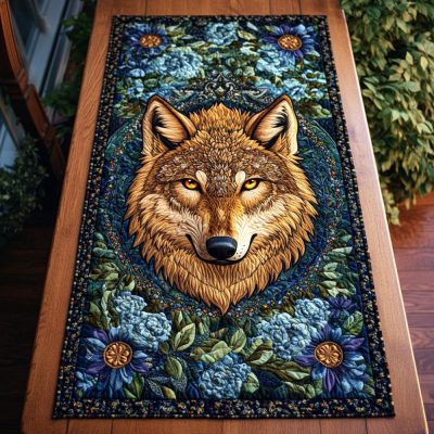 Lone Wolf Quilted Table Runner