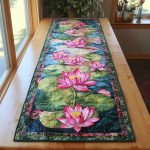 Lotus Garden Quilted Table Runner