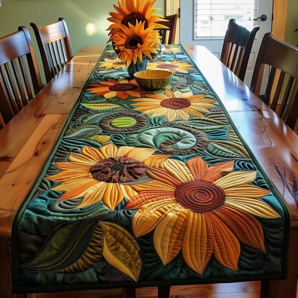 Lovable Sunflowers Quilted Table Runner