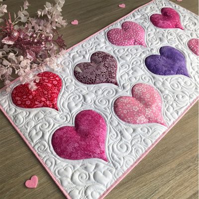 Love Blossoms Quilted Table Runner