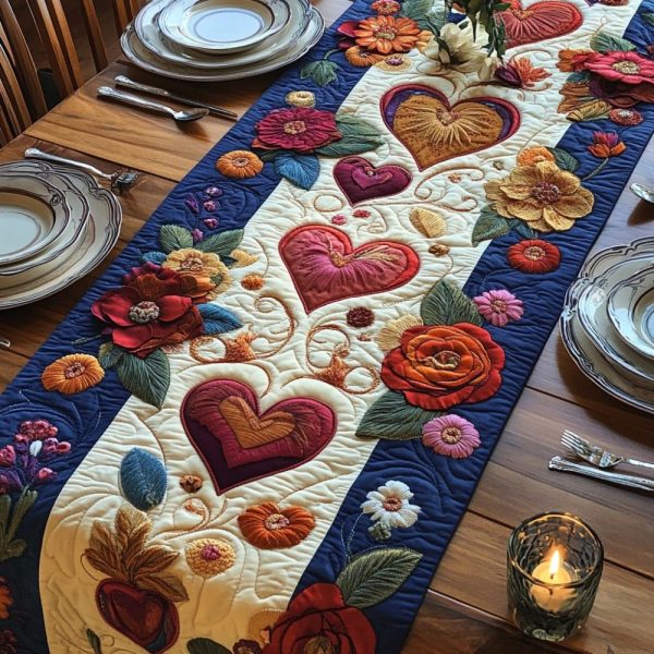 Love Bloom Quilted Table Runner