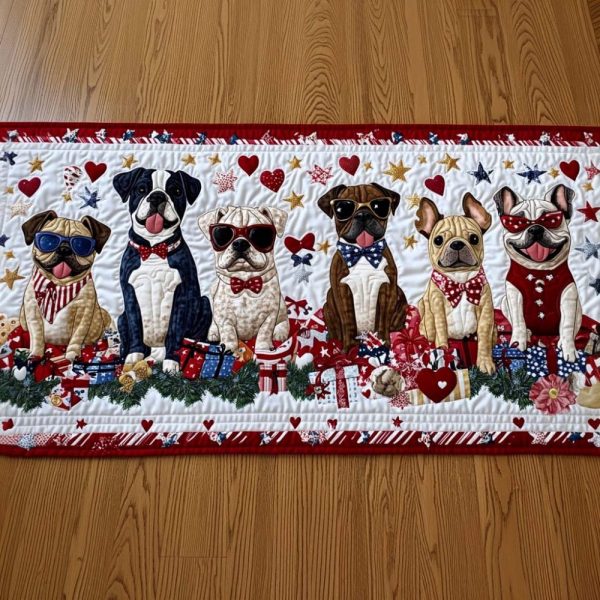 Loyal Paw Parade Quilted Table Runner