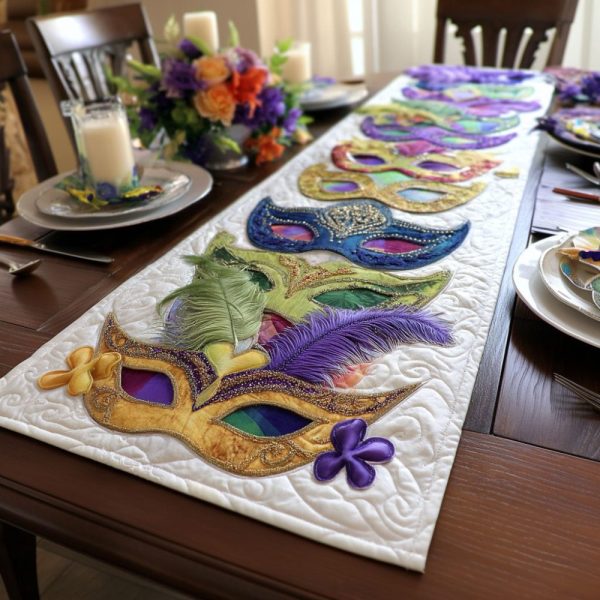 Luminous Carnival Affair Quilted Table Runner