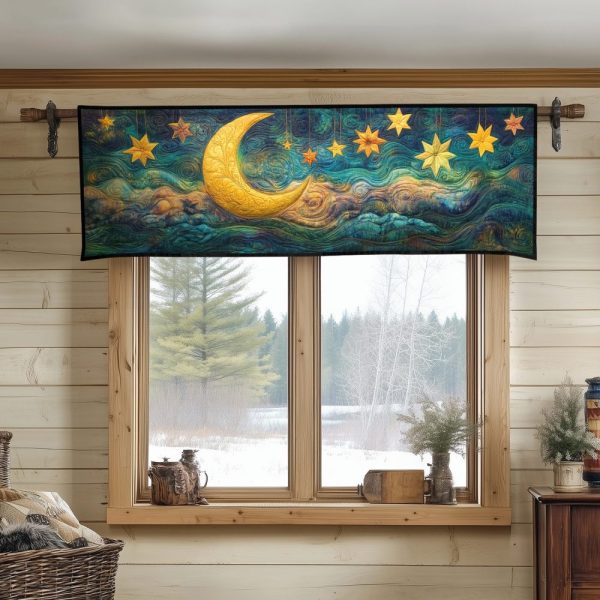 Lunar Serenity Quilted Valance