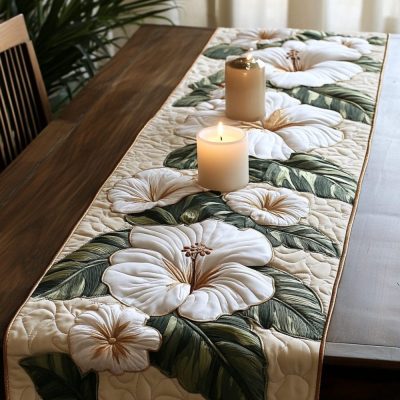 Luxe Petals Quilted Table Runner