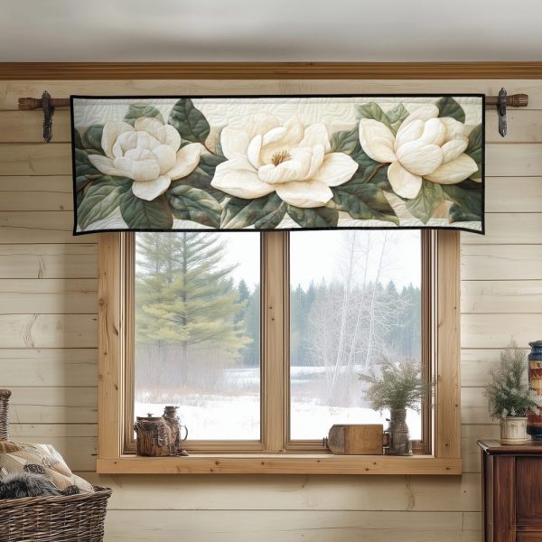 Magnolia Bloom Quilted Valance