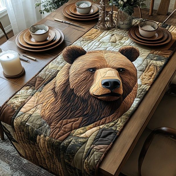 Majestic Bear Quilted Table Runner