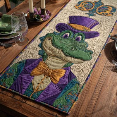 Mardi Gator Quilted Table Runner