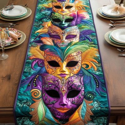 Mask And Magic Quilted Table Runner