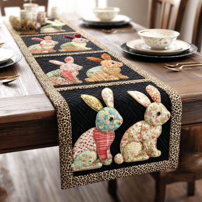 Meadow Rabbit Quilted Table Runner