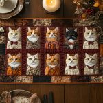 Meow Garden Quilted Table Runner