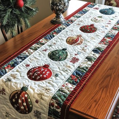 Merry Accents Quilted Table Runner