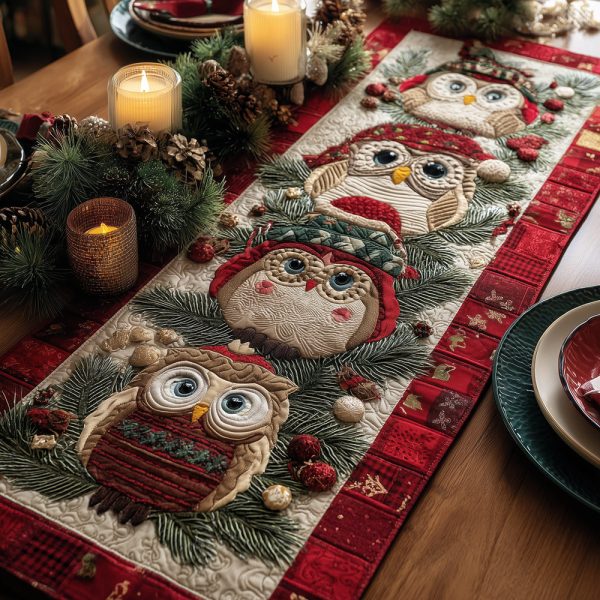 Merry Owl Nest Quilted Table Runner