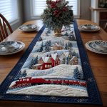 Merry Train Quilted Table Runner
