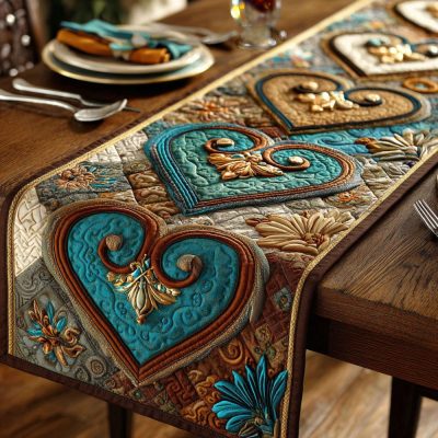 Mesa Hearts Quilted Table Runner