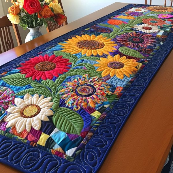 Sunflower Quilted Table Runner