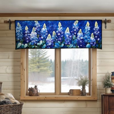 Midnight Bloom Quilted Valance