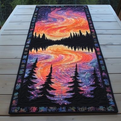 Midnight Flow Quilted Table Runner