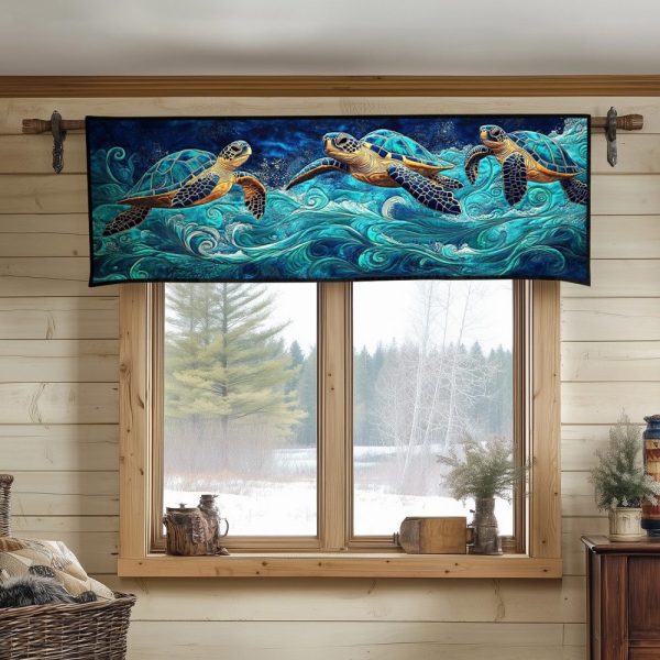 Midnight Sea Swim Quilted Valance