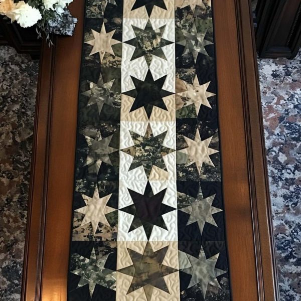 Midnight Stars Quilted Table Runner